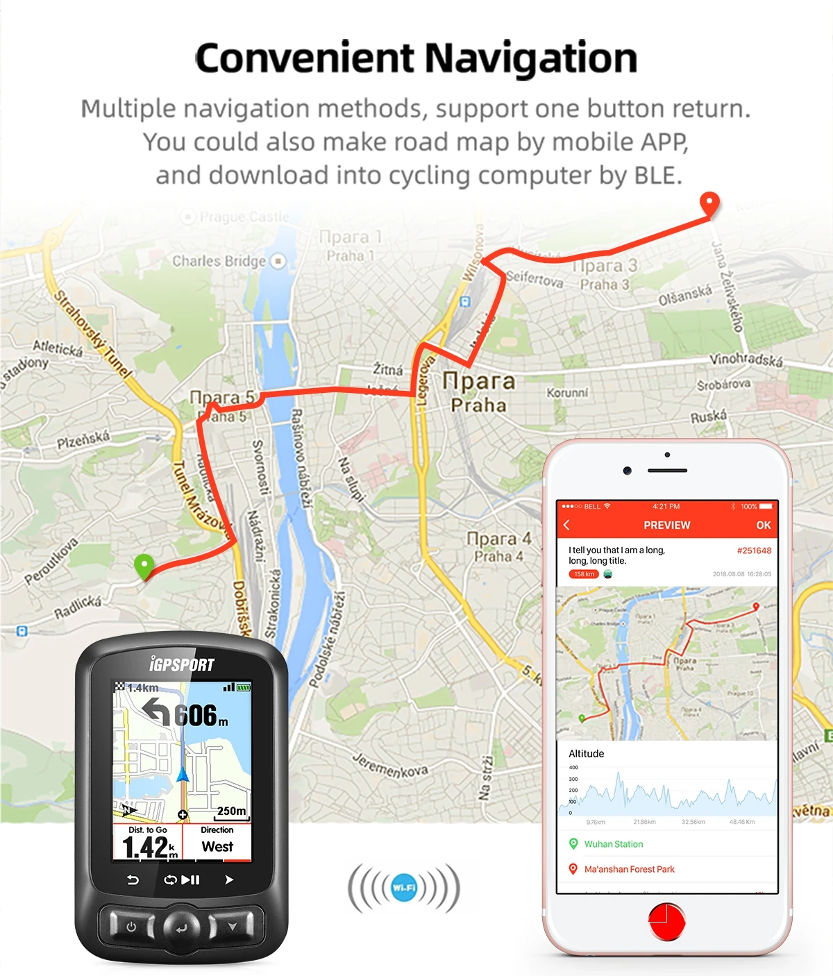 GPS-трекер и спидометр для велосипеда с цветным экраном IPX7 | Спорт развлечения