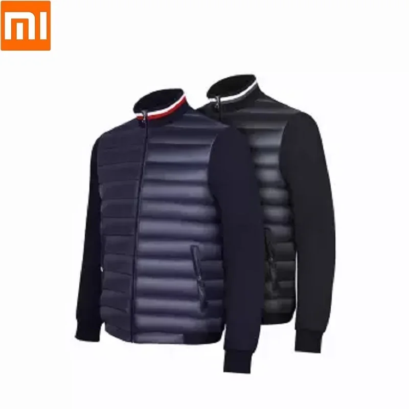 Новая куртка Xiaomi с отстрочкой на пуху Мужская зимняя портативная теплая 90% белая гусиная куртка с капюшоном мужская куртка уровень 4 водоотталкивающая