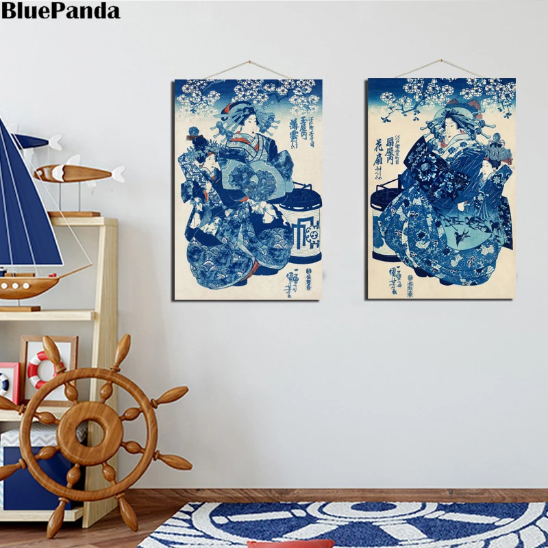 Японское искусство вырезка по дереву самурайский человек абстрактные картины