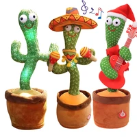 talking dancing cactus toys usb charging sing dance speak voice toy plush doll babies toy for baby kid christmas gift home decor