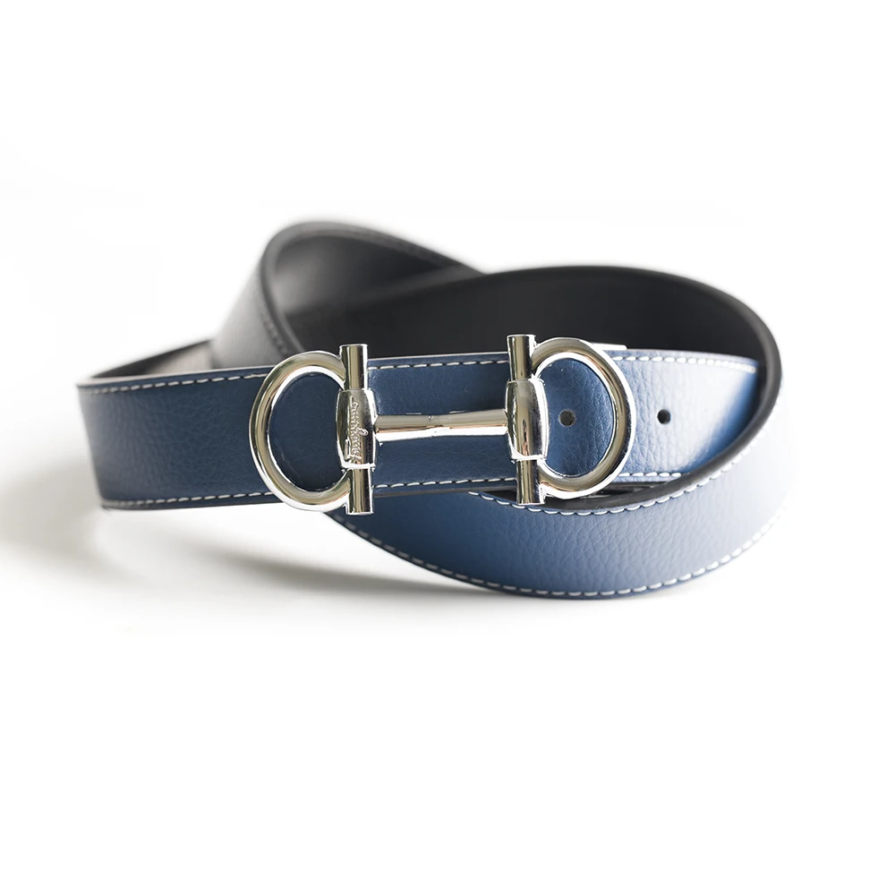 

New Blue Luxury Designer Brand Cowhide Belt Men High Quality Women Genuine Real Leather Dress Strap for Jeans Waistband