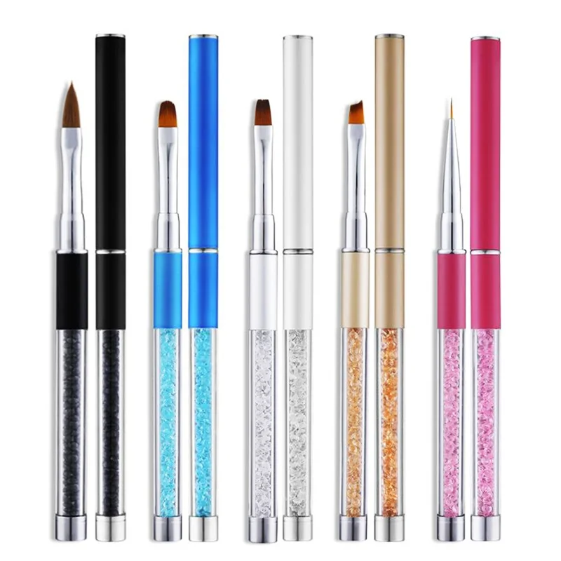 

FlorVida Nail Art Brushes Set with Cap For Gel Polish 3D Ombre Lines Pen Kolinsky Sable Acrylic Brush For Nails Manicure Tools