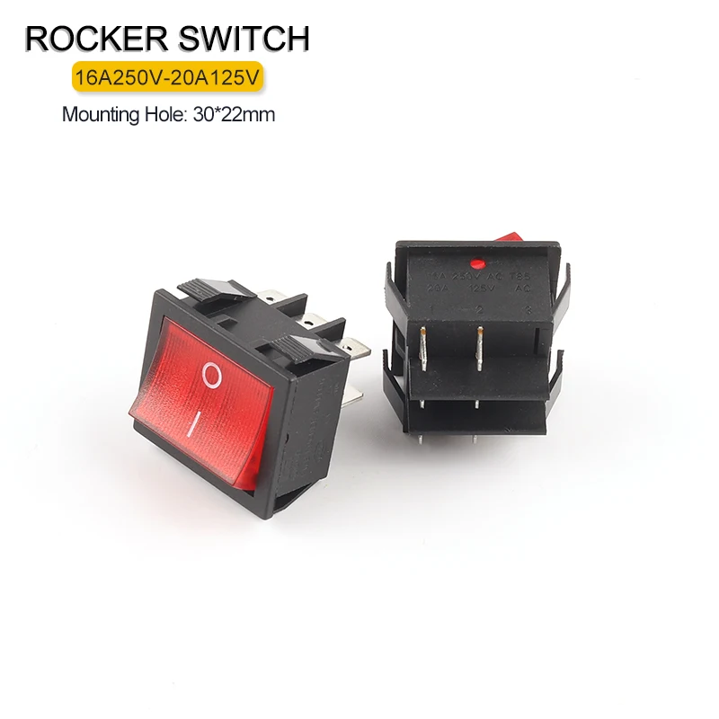 1PCS 36.5X31mm Rocker Switch Power Switch 2 Position 6 Pin 16A 250VAC/20A 125VAC Snap in ON/OFF Electric Car Truck Rocker Switch electric change over switch manual transfer switch hz5b series 20a 0 4 position 2 phase silver electric contacts