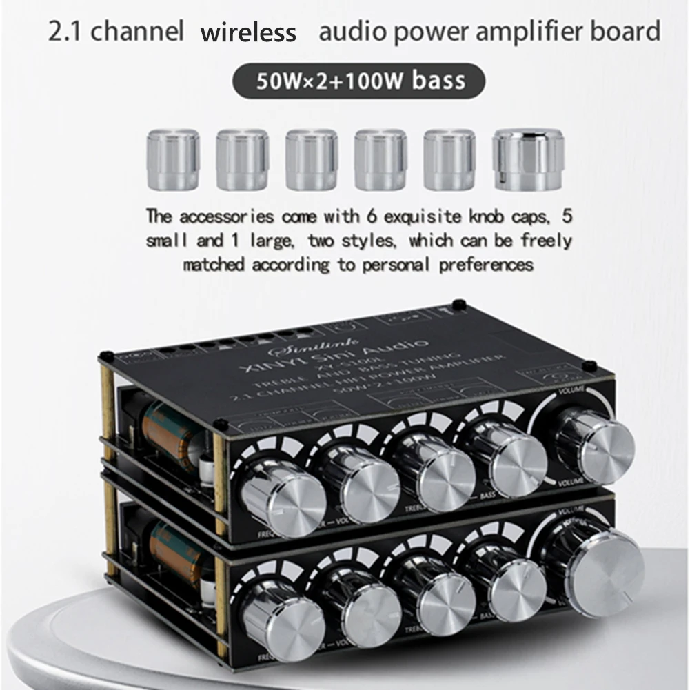

Bluetooth-совместимый с 5,0 2,1 каналов мощный аудио стерео сабвуфер усилитель платы 50 Вт x2 + 100 Вт динамик AMP XY-S100L