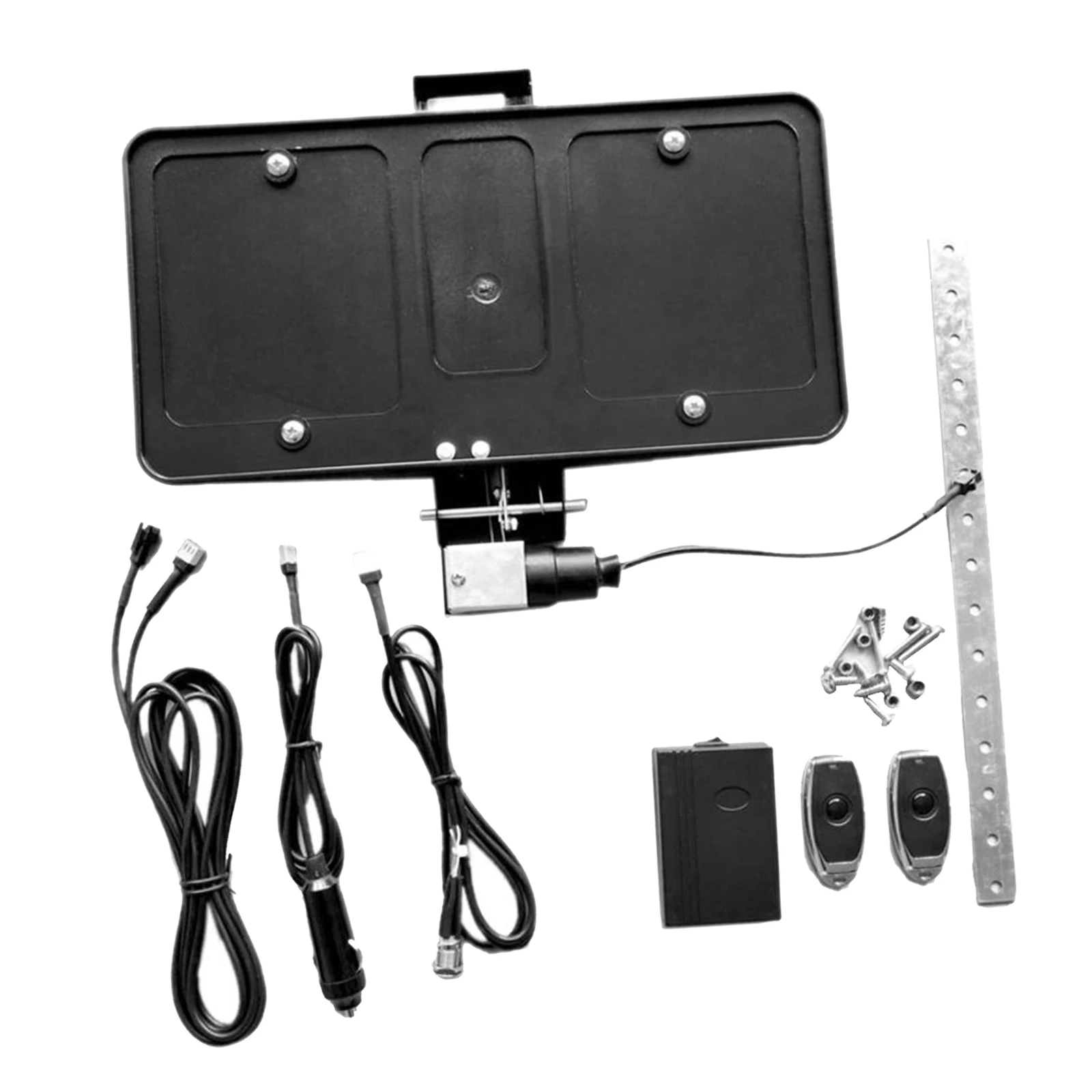 

Hide-Away Shutter Cover Up Retractable Stealth License Plate Frame with Remote Control Stainless Steel Bracket