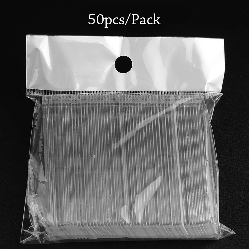 50pcspack transparent false nail tips nail art display stand acrylic gel polish holder strip manicure practice showing tools free global shipping