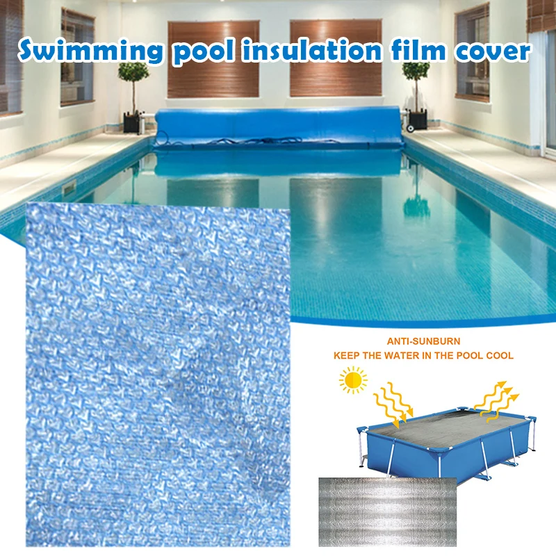 

Rectangular Pool Cover Retaining Solar Swimming Pool Film Insulation Film Black Solar Foil Pool Heating Solar Tarpaulin XH8Z
