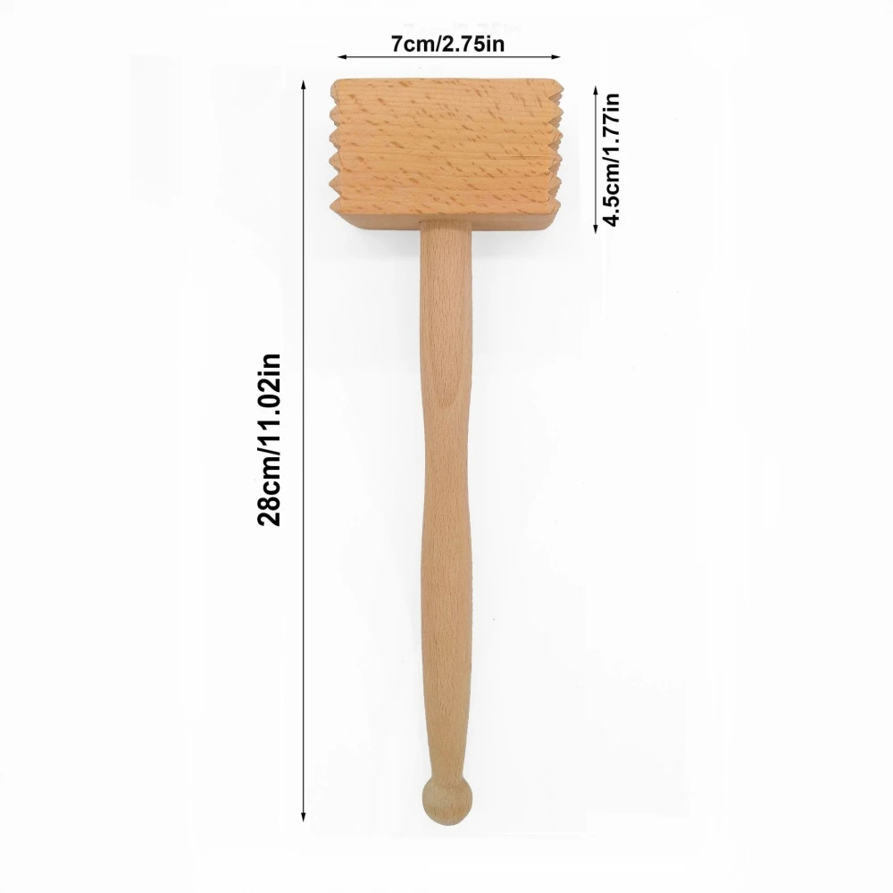

1PC Wooden Handle Meat Tenderizer Tool Creative Loose Meat Hammer For Marinating Steak Kitchen Tool Double-Sided Meat Hammer