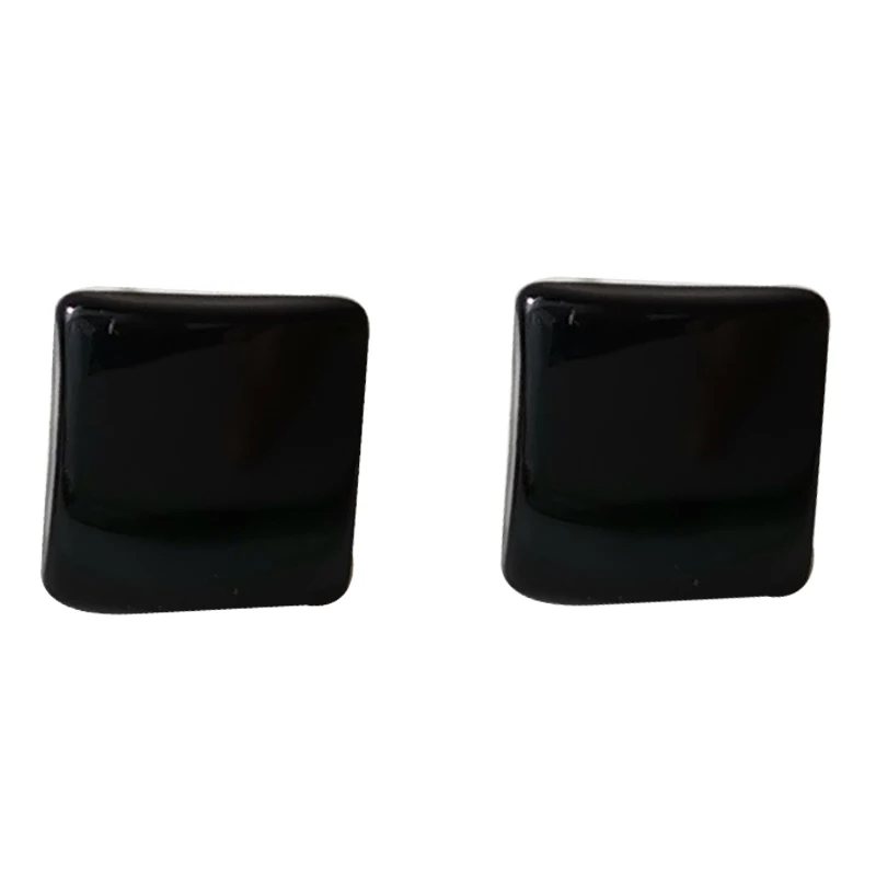 

S925 needle Simply Design Stud Earrings Metal Alloy Small Delicate Triangle Square Silvery Black Earrings For Women Jewelry Gift