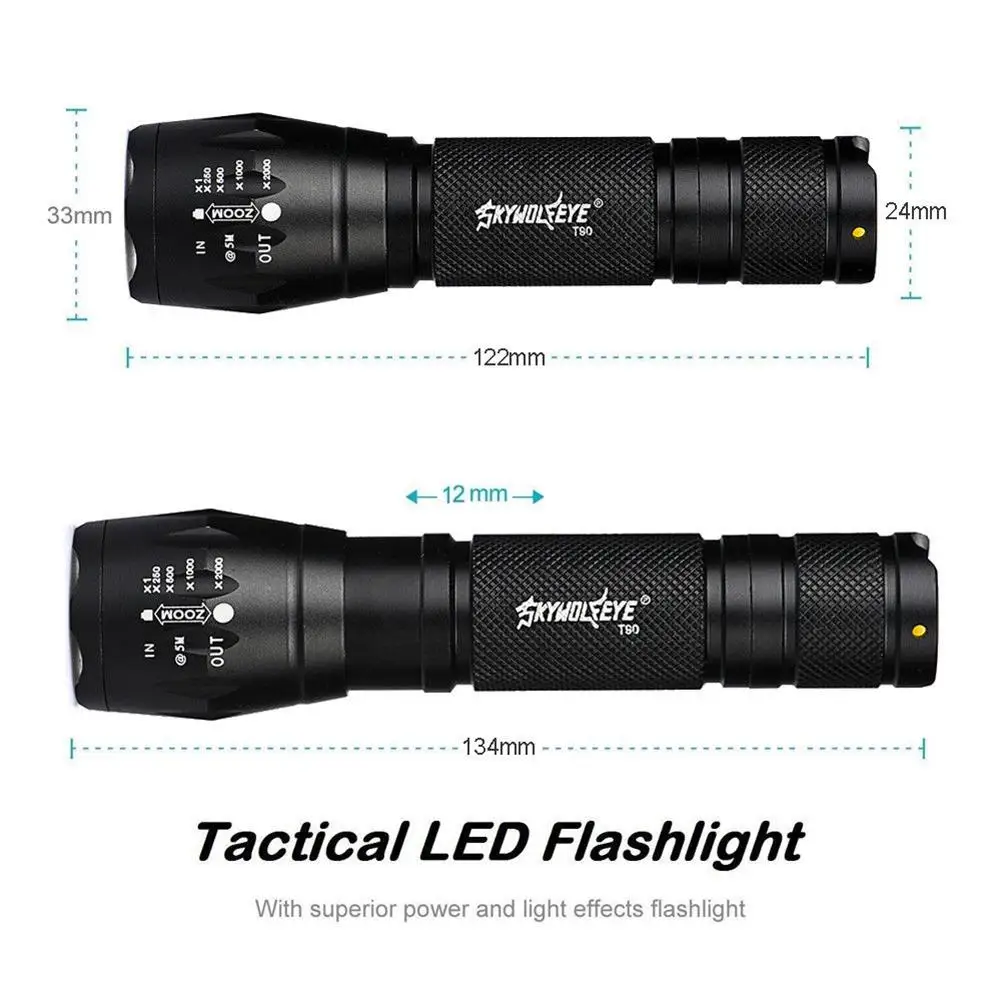 

10000LM T6 Bicycle Lights Zoomable Tactical LED Flashlight Rechargeable Torch Lamp with Charger Bike Handlebar Lights