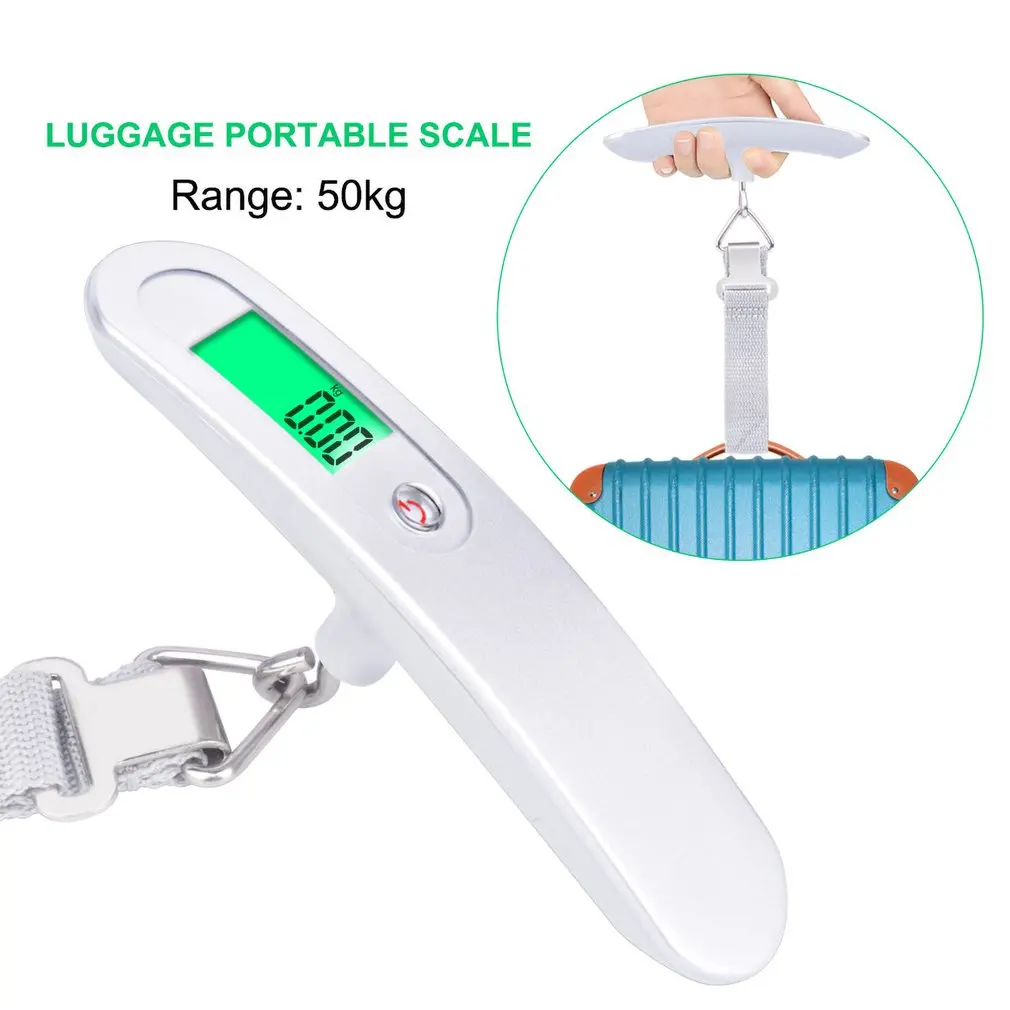 

Digital Electronic Luggage Scale 50kg Digital Portable Luggage Scale Handled Travel Bag Weighting Fish Hook Hanging Scale