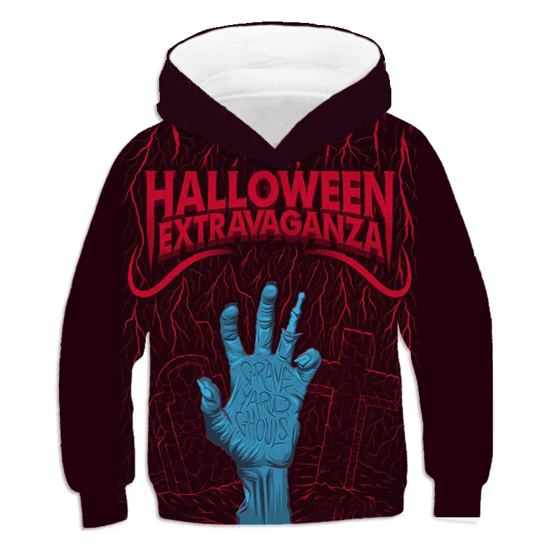 

boys autumn sweatshirt girls long-sleeve hoodies halloween horror pumpkin gifts bleed pumpkin 3D print clothes 4t-14t cartoon