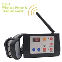 2 in 1 pet dog wireless fence training collar outdoor electric pet containment system waterproof reflective e collar harmless