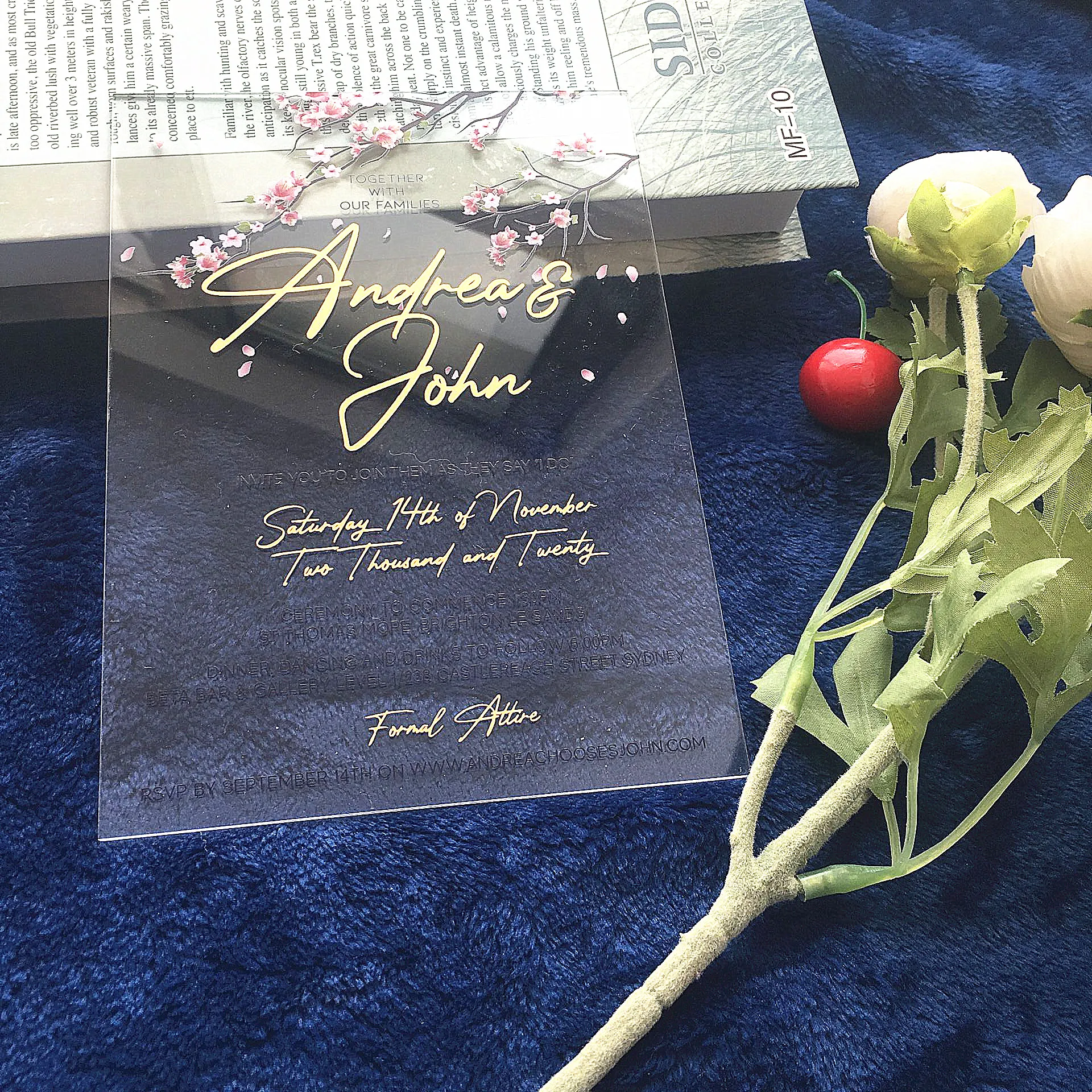 

Цветущие сливы элегантные приглашения на свадьбу 10 шт с коробкой красочный принт спасибо открытки акриловые поздравительные открытки