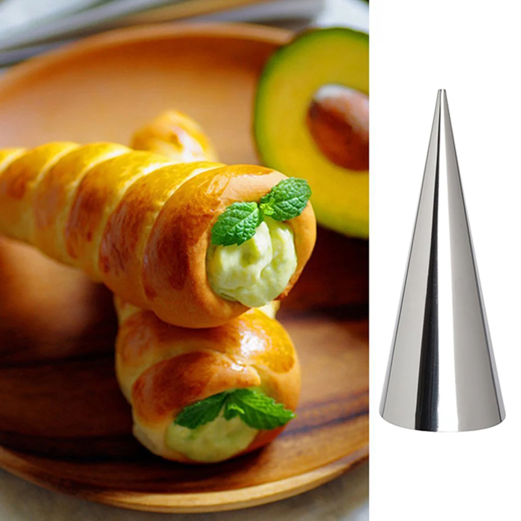 5/12PCS Conical Tube Cone Roll Moulds Stainless Steel Spiral Croissants Molds Pastry Cream Horn Cake Bread Mold | Дом и сад
