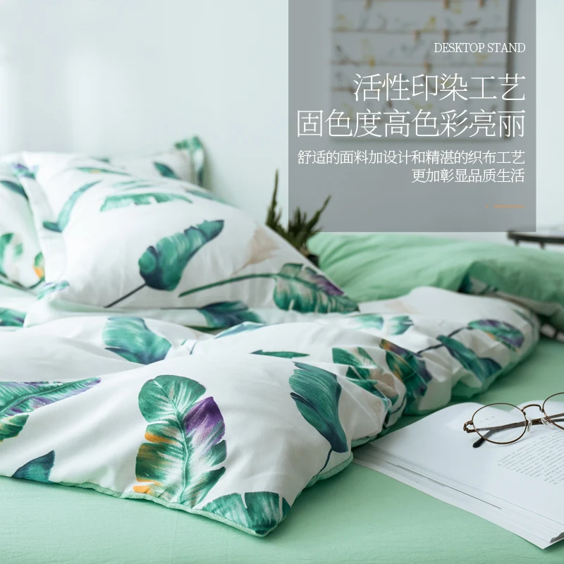 

2020 new 100% cotton bedding set pineapple duvet cover set 3or4pcs/set spring summer bed linens pastoral bedclothes gril bed set