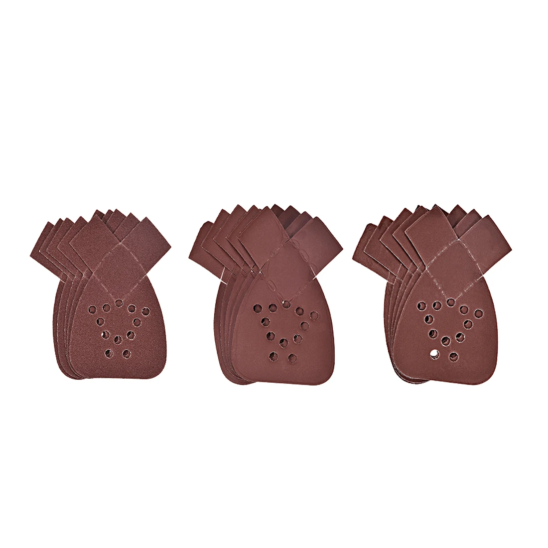 

uxcell 20pcs Triangle Detail Sanding Sheets Sandpaper 12 Hole to Metal Non-metal Wood Rubber Leather Plastic Stone Polishing