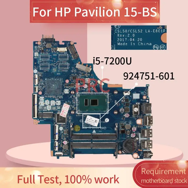 Материнская плата для ноутбука HP Pavilion 15 BS 924751 601 501|Материнские платы ноутбуков| |