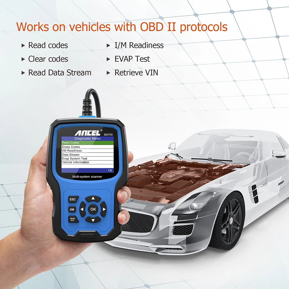 Профессиональный OBD2 сканер ANCEL BM700 для E87 E93 SAS SRS TPMS сброс масла на аккумуляторе OBD 2