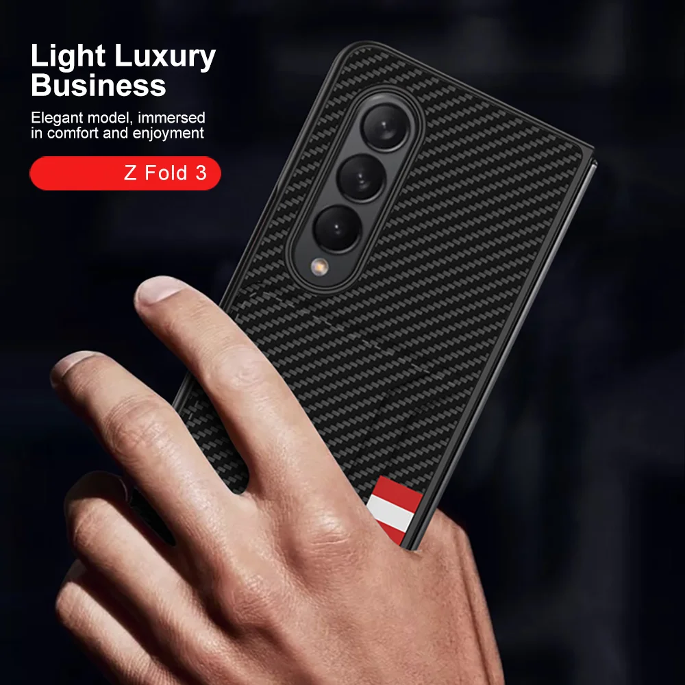 anti slip leather card holder case for samsung galaxy z fold 3 5g fold3 anti sweat mobile phone bag cover free global shipping