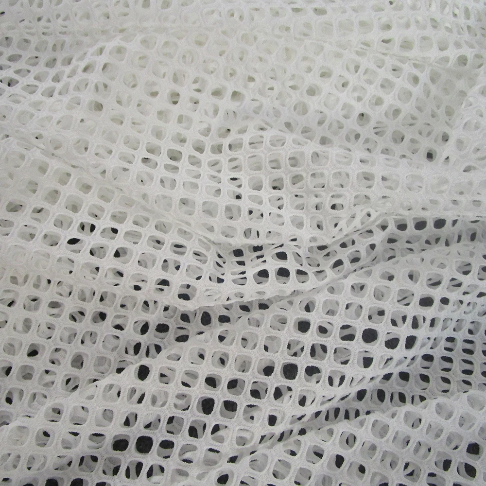 Новая французская эластичная полиэфирная белая сетчатая ткань черная