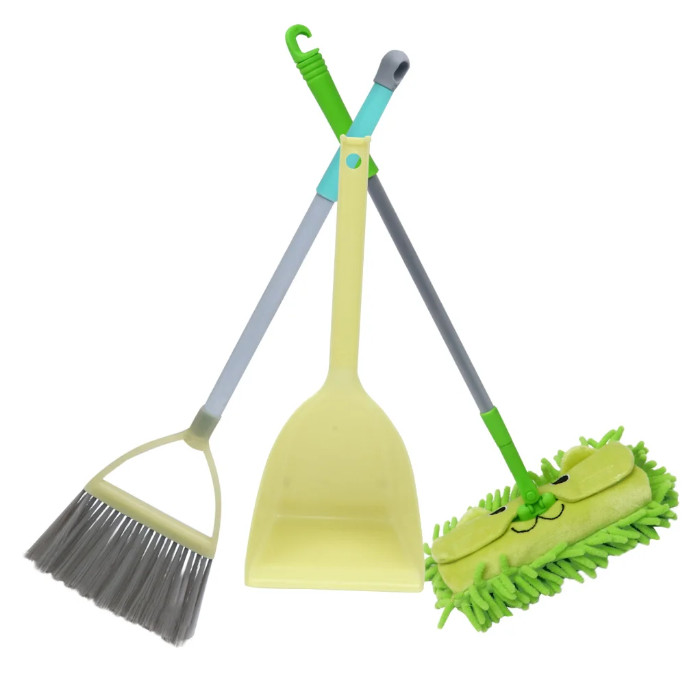 

3pcs Detachable Children Broom Dustpan Mop Set Mini Education Play Props Toys