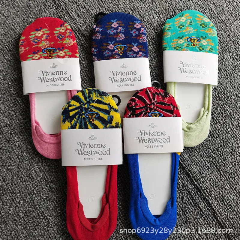 

Носки женские короткие с вышивкой, 5 пар