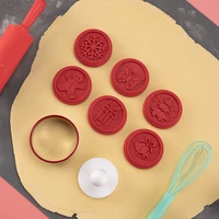 6pcs silicone flower shaped cookie mold cake decorating fondant cutters mooncake mold press cookie cutter baking tool accessorie