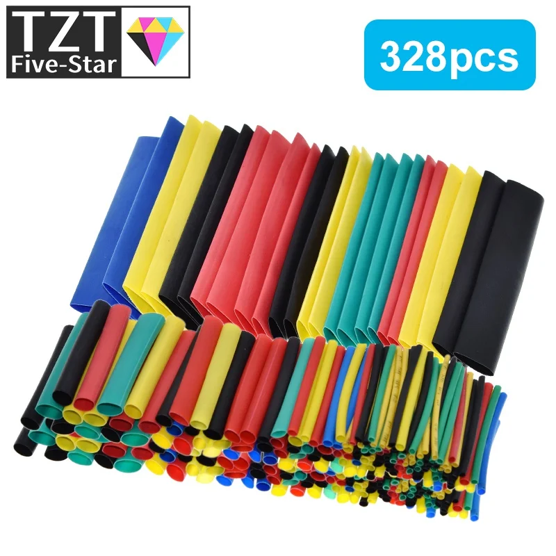 328 шт. термоусадочные трубки в ассортименте 2:1|Изоляционные материалы и элементы|