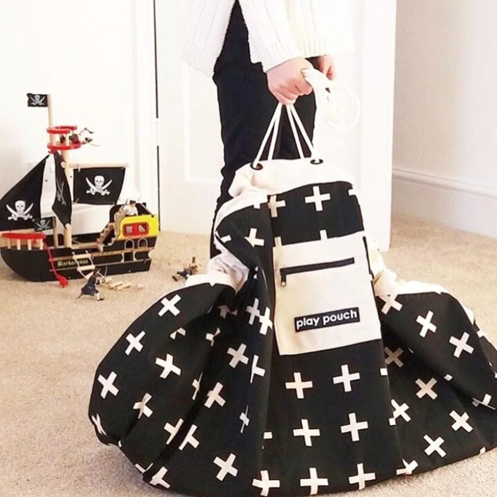 Большая сумка на молнии для хранения детских игрушек с ручкой портативная