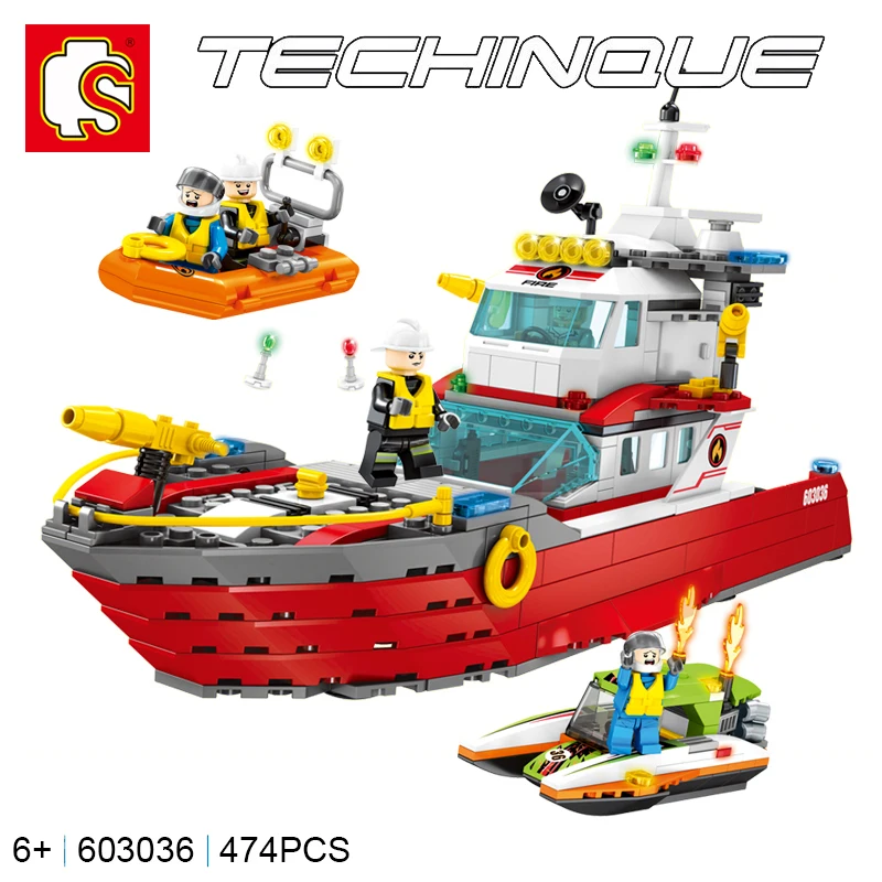 

Technic 603036 Fire Submarine Set Compatible City Series Building Blokcs Bricks Educational Toys Kids Birthdays Gifts