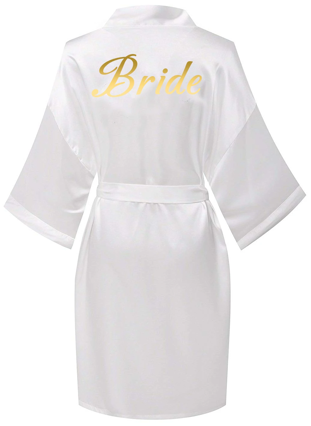 robe Zaxachilable/Новинка года; один комплект; атласный шелковый халат свадебные платья; тапочки для невесты; белые свадебные платья с золотым принтом; 001; женская одежда - Цвет: robe