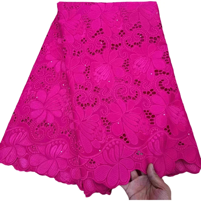 2022 новейшая африканская швейцарская кружевная ткань из 100% хлопка Кружевная