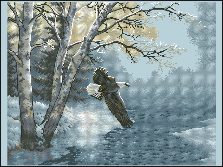 100% Египет хлопок прекрасный комплект для вышивки крестиком утро полет Орл зима