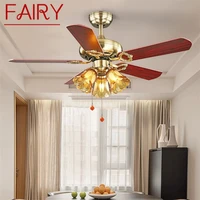 fairy ceiling fan and light with wood blade 220v 110v modern fan lighting for home dining room bedroom restaurant