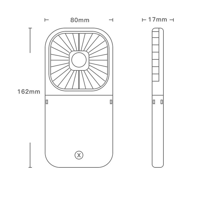 

Multi-Function Portable Fan Mini Necklace Fan USB Rechargeable Handheld Fan for Travel Outdoor Office Home