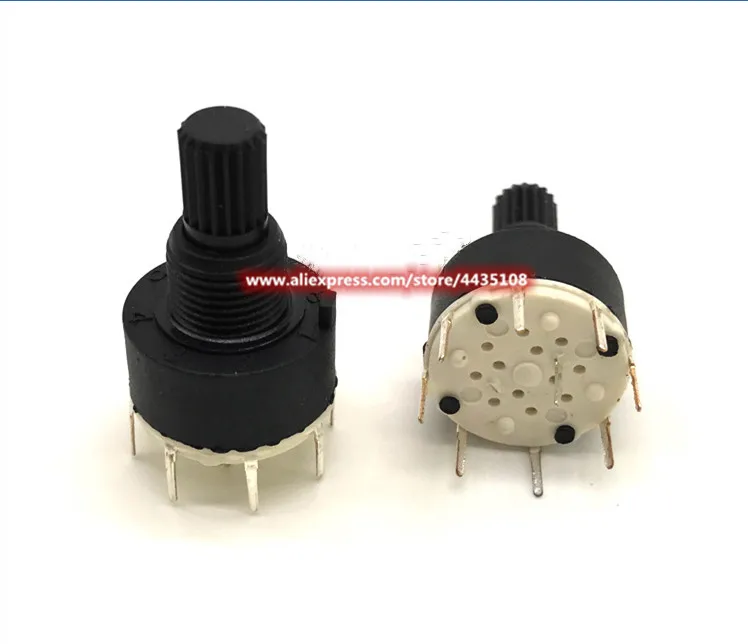 5 шт. SR16 пластик 16 мм поворотный переключатель диапазонов 2 полюса 3 4 позиции 1 полюс 5 6 8 позиция ручки длина 15 мм осевой переключатель