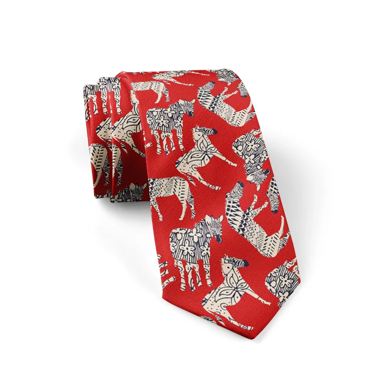 Японский галстук с 3D-принтом летающего журавля для мужчин и женщин повседневный