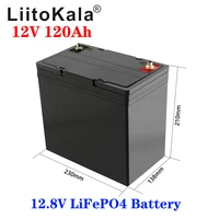 liitokala 12 8v 120ah lifepo4 battery with bluetooth bms 12v 120ah battery for go cart ups household appliances inverter