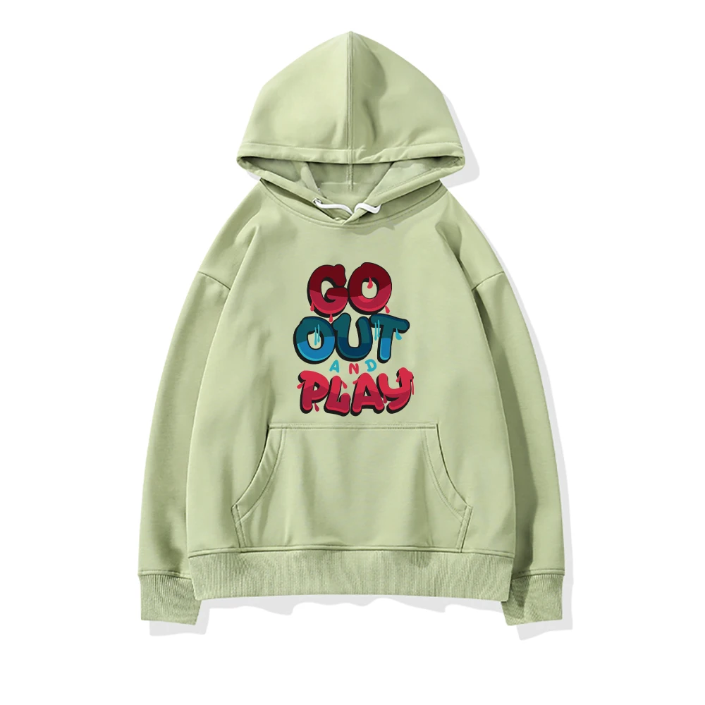 

Go Out Play Printing Womans Sweahoodies Fashion Style New Hoodies Fleece O-Neck Hoodie Autumn Warm Oversized Female Clothes