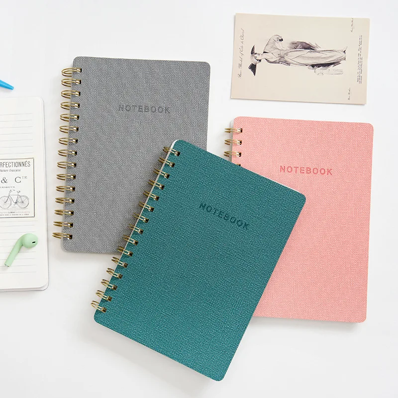 

A5 Binder Color-changing PU Coil Notebook Agenda Planner Spiral Notebook Simple Office Horizontal Line Diary Notebook Notepad