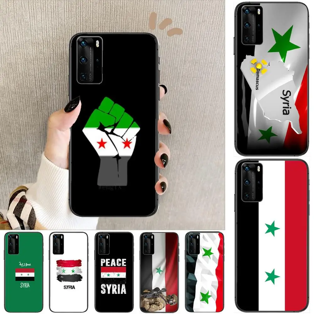 

Syrian flag Phone Case For Huawei P40 p30 P20 10 9 8 Lite E Pro Plus Black Etui Coque Painting Hoesjes comic fas