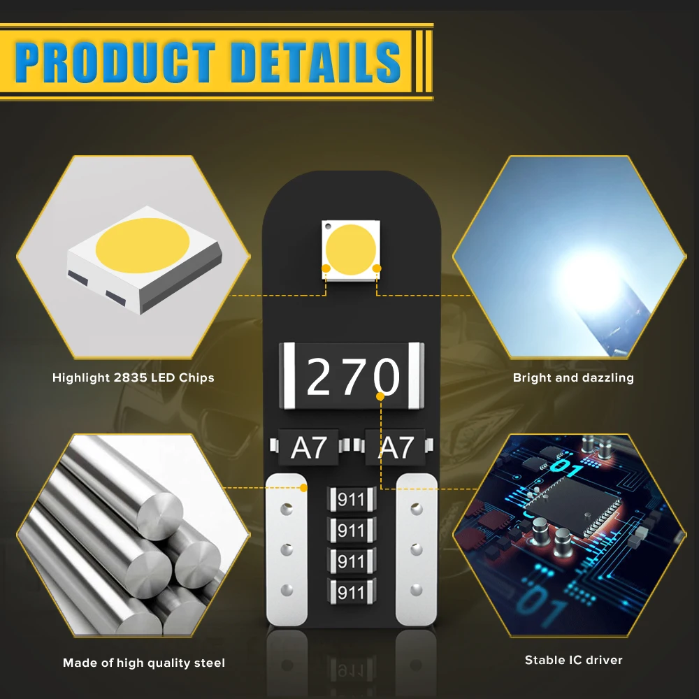В упаковке светодиодный T10 W5W Canbus Авто Интерьер светильник лампы для Honda Civic Renault