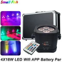 2022 4X18W LED Mini LED Wireless Battery Par Light DJ Disco LED Wifi APP RGBWAUV 6in1 Par Light Xmas Bar KTV Club Effect Light
