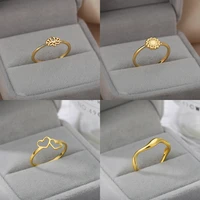xiyanike 316l stainless steel new geometric rings 2021 trend hip hop punk for women couple gift party fashion jewelry wholesale