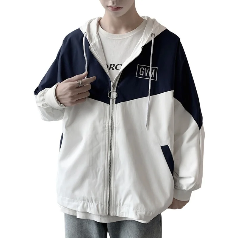 

Jacket Men's 2021Spring Autumn Korean Style Fashion Handsome Mens Clothing Youthful vitality Casual Sport Patchwork Men Jacket