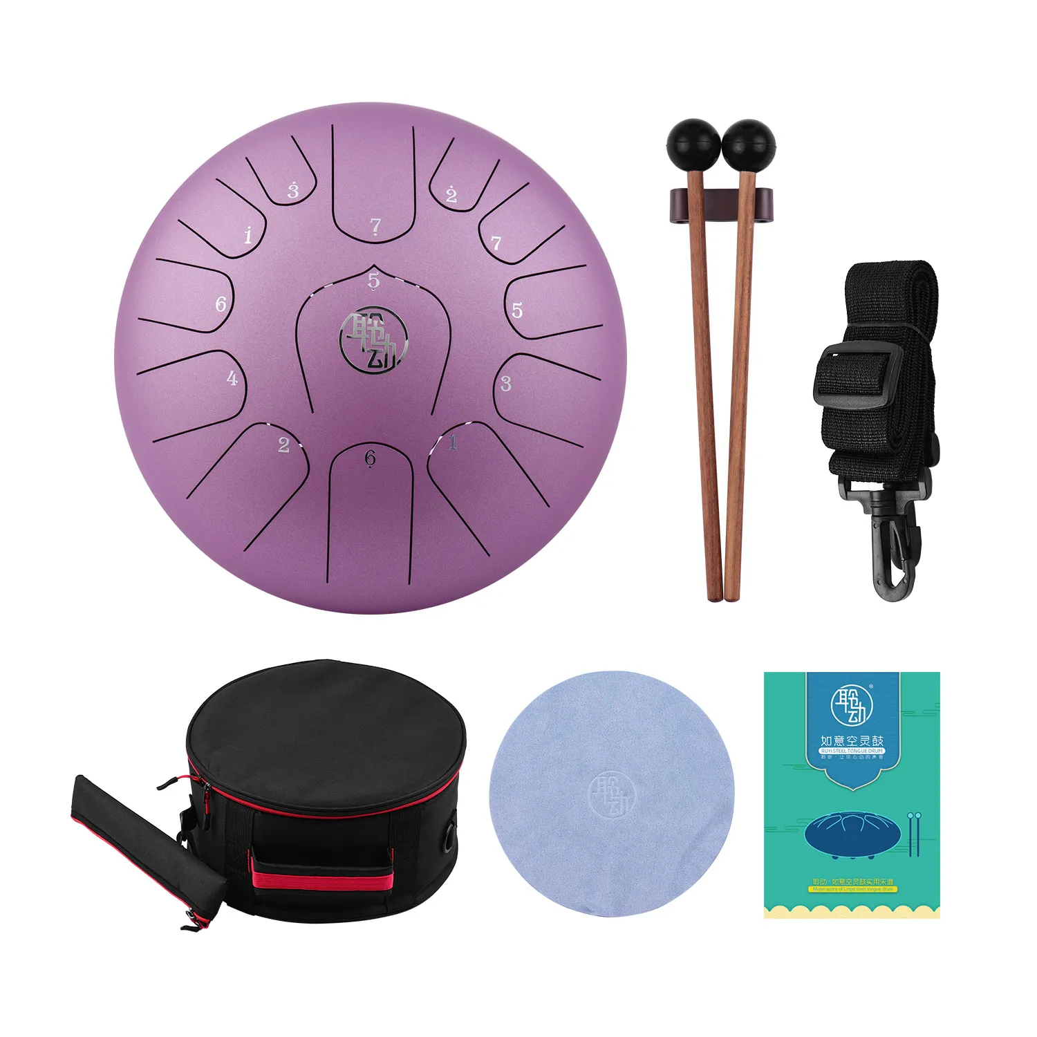 11 дюймовый стальной барабан для языка 13-Notes C-Key перкуссионный с маллетами сумка