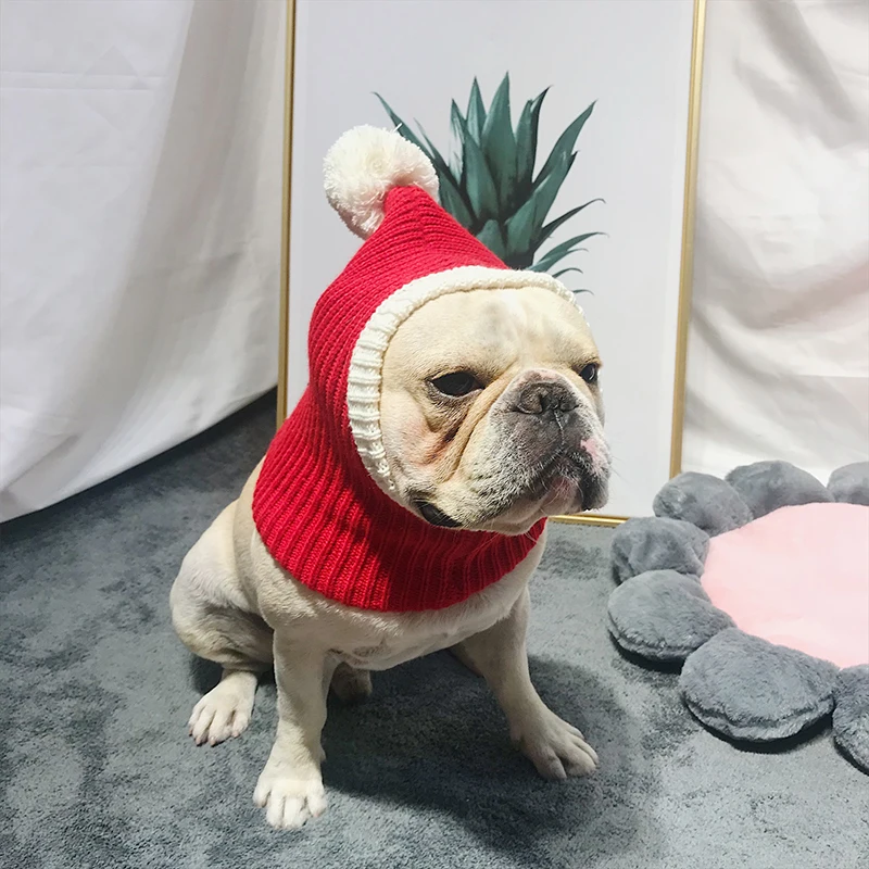 Christmas Dog Cap Knitted Pet Hats for Dogs Accessories Winter Warm Cat Dog Hat Puppy Pet Caps for Dogs Hat with Ball Headwear