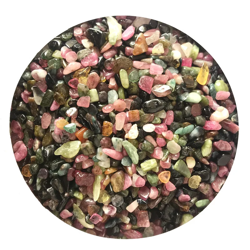 

100g 2 Sizes Natural Stone Mineral Crystal Colorful Tourmaline Section Gravel Home Decoration Healing Crystals