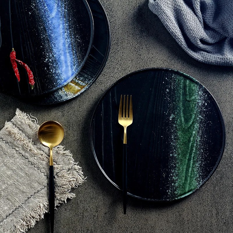 Большая тарелка в японском стиле плоская керамическая для суши домашняя